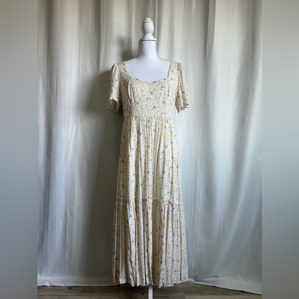 SOLD NOT FOR SALE—— Madewell Flutter-Sleeve Tiered Maxi Dress in Folkmagic